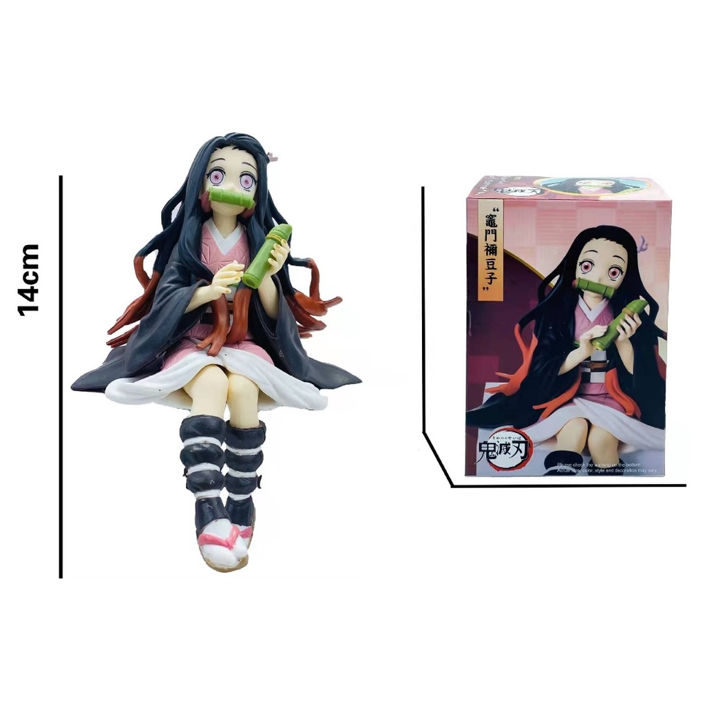 Mô hình Kimetsu No Yaiba Thanh gươm diệt quỷ - Mô hình Tanjiro Nezuko Zenitsu Inosuke ngồi ăn cơm nắm KY072