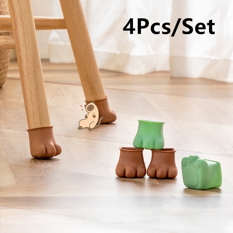 Miếng Lót Chân Bàn Ghế Bằng Silicon Dày Dặn Chống Trượt Chống Mài Mòn Thiết Kế Dễ Thương Tiện Dụng