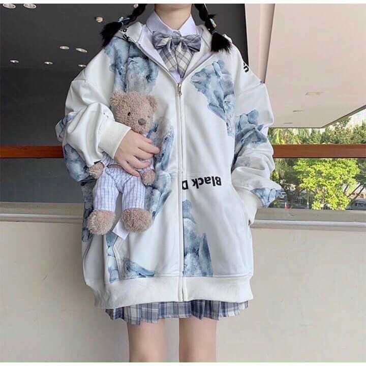 Áo Khoác, Áo Khoác HOODIE Unisex Nam Nữ Cao Cấp hình Gấu Siêu Xinh Chất Vải Thoáng Mát 2 Lớp Thời Trang TP [NewUnisex]