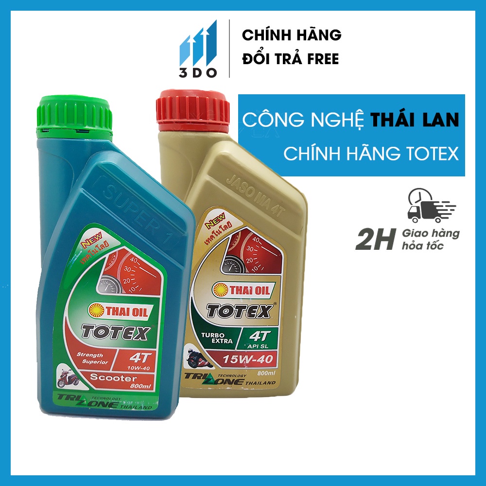 Nhớt xe máy tay ga, xe số, xe pkl Totex chính hãng dầu nhớt xe máy Thái Lan