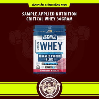  SAMPLE APPLIED NUTRITION CRITICAL WHEY 30 GRAM tăng cơ giảm mỡ chứa whey protein isolate hydro whey whey concentrate 