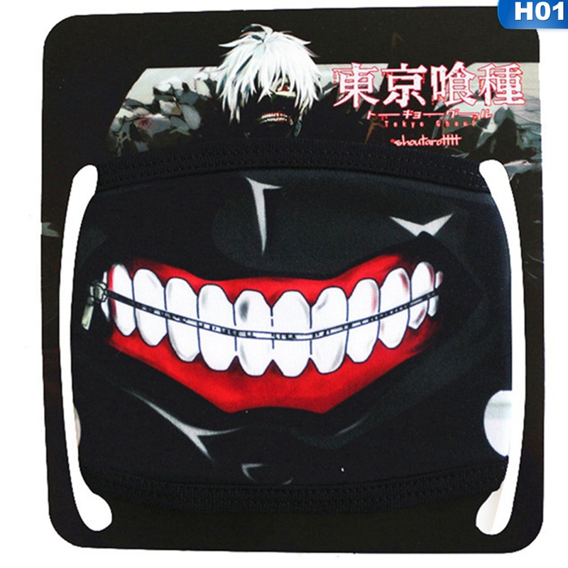 Mặt Nạ Cosplay Kaneki Ken Có Khóa Kéo Giả Da