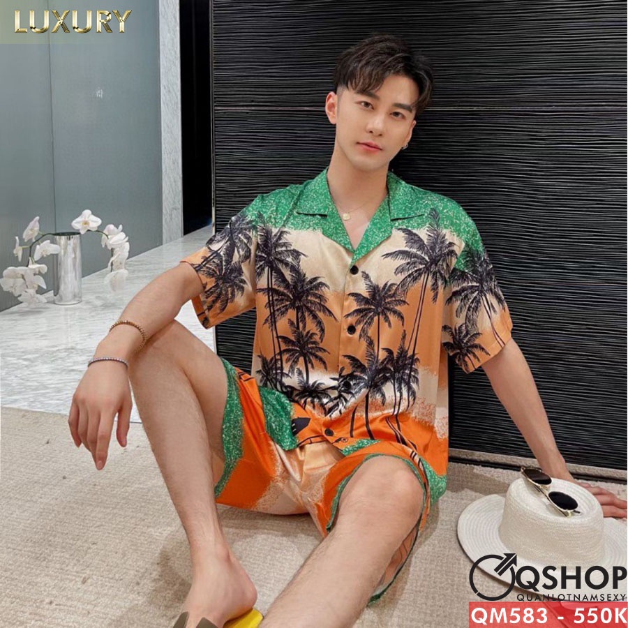 Bộ đồ pijama luxury quần dài, tay dài lụa satin  mềm min QSHOP QM583