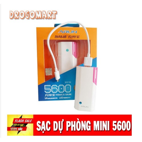 ( FREESHIP 99K ) Sạc dự phòng Arun 5600 mAh Bảo Hành 6 tháng