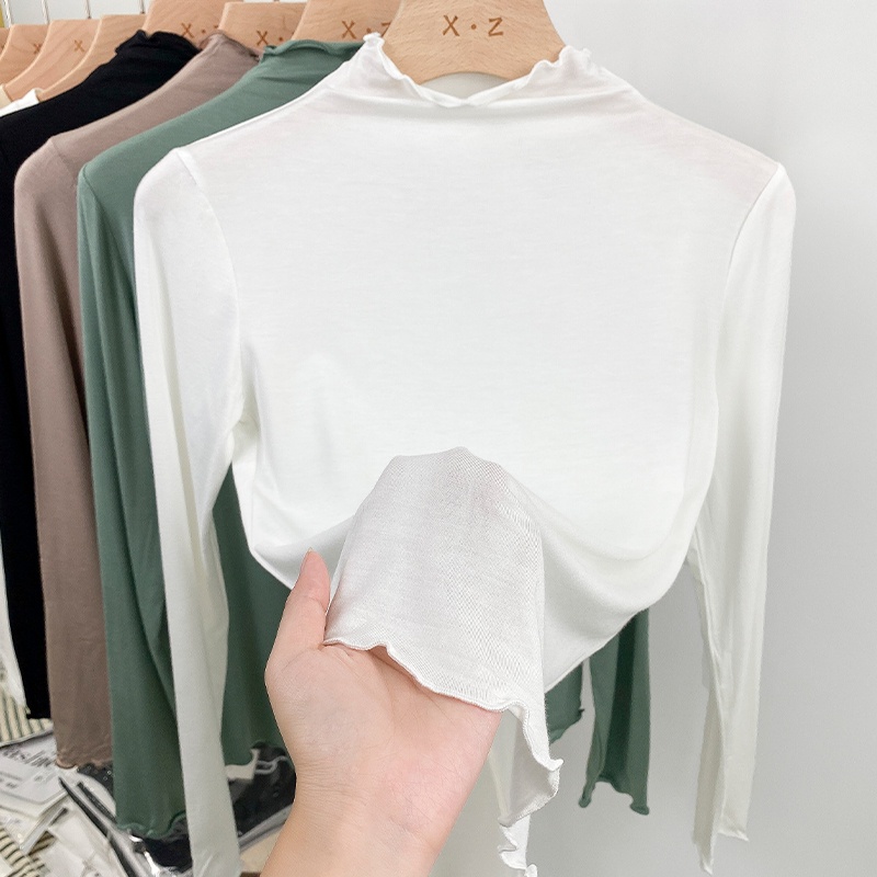 Áo Thun Cổ Lọ Dài Tay Mềm Mại Thoải Mái Thời Trang Cho Nữ 56952