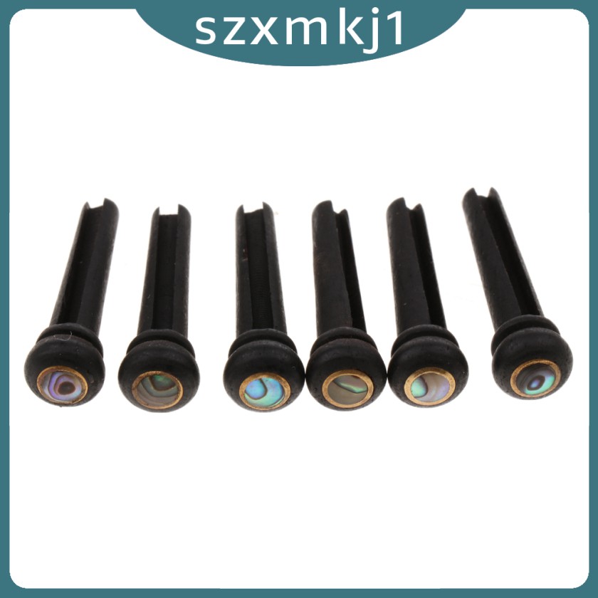 Chốt Đàn Guitar Acoustic 6 Phím Bằng Gỗ Mun Màu Đen Szxmkj1
