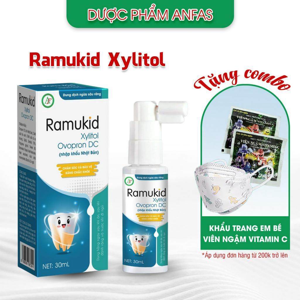 Ramukid Xịt chống sâu răng - Giúp làm sạch khoang miệng, ngăn và giảm mủn răng, giảm hôi miệng