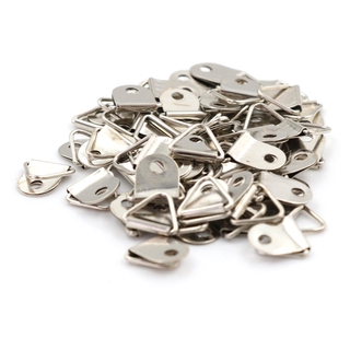[LuckyToday] 50pcs Silver Triangle Mirror Hangers Strap D-Ring Hanging Picture Frame Hooks
