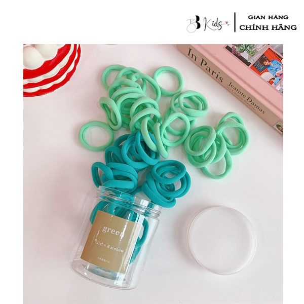 Hộp 50 Buộc Tóc BB Kids Siêu Co Giãn
