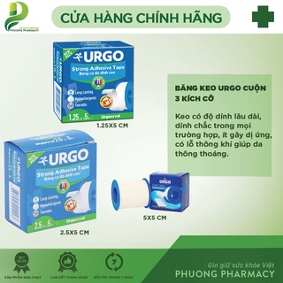 Băng Keo Lụa Giấy Urgosyval, Urgo cloth tape Hộp 1 Cuộn (1.25cmx5m, 2.5cmx5m)