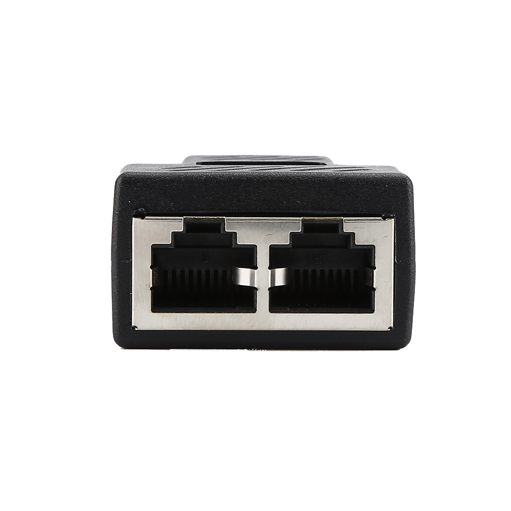 【Ready Stock】 New adapter connector 1 to 2 LAN RJ45 eight core standard jack socket Splitter Extender Plug for Ethernet Network Cable