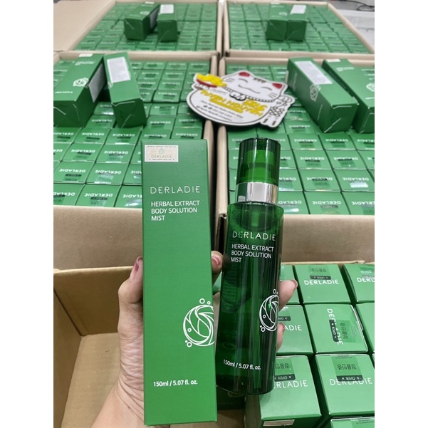 Bộ Đôi Giảm Mụn, Mờ Thâm Body Derladie Herbal Extract Body Solution Mist và Xà Phòng Derladie Cleansing Bar For Blem