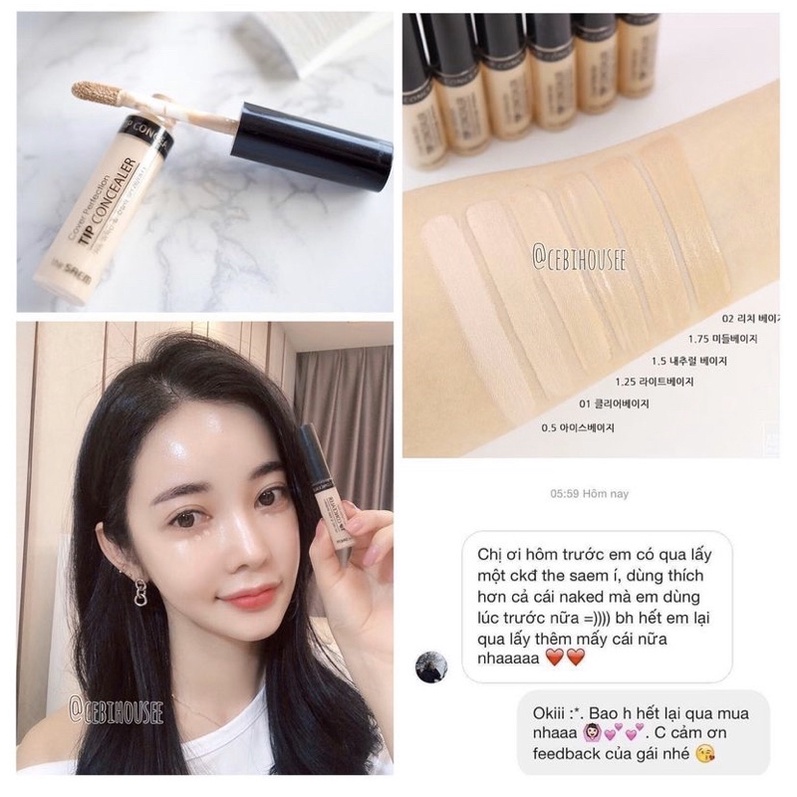 CHE KHUYẾT ĐIỂM The S.AE.M Cover Perfection Tip Concealer SPF28/ PA++