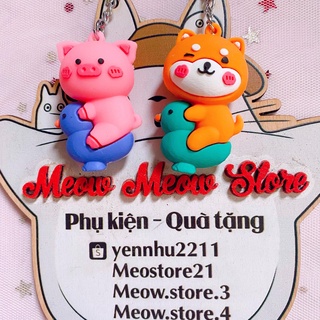 ❣️Ảnh MeowMeow❣️ Móc Khoá Cún Cưỡi Vịt- Lợn Cưỡi Vịt Siêu Đáng Yêu ❣️