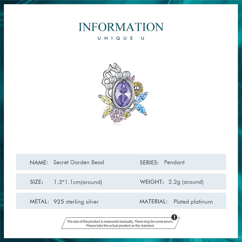 BAMOER Hạt Xi bạc 925 HìNh Khu VườN Bí MậT