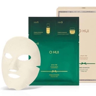(Xả hàng giá sỉ) Mặt Nạ 3 Bước Căng Bóng Chống Lão Hoá Ohui Prime Advancer Ampoule Mask 3 Step Set 37ml