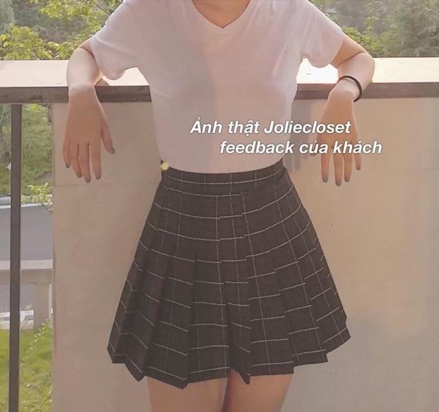 Chân váy tennis xếp ly màu hot trend kẻ sọc mới nhất