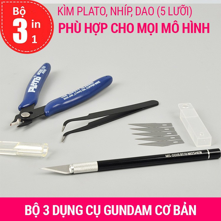 Bộ dụng cụ lắp ráp mô hình Gundam 3 in 1 cao cấp