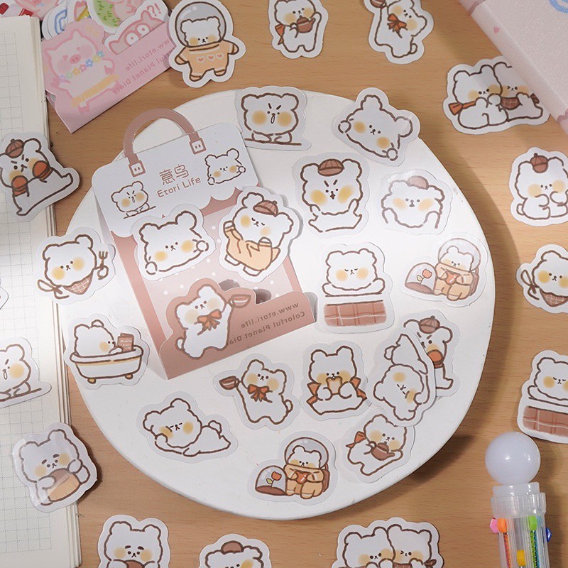 Set 40 Miếng Dán Họa Tiết Hoạt Hình Hành Tinh Trang Trí album Thủ Công DIY