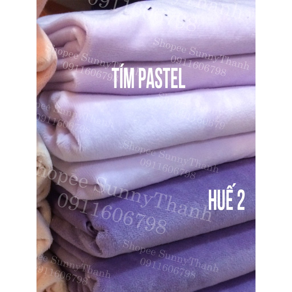TÍM Vải lông nhung mịn (pastel/tím sữa/huế 1/huế 2)