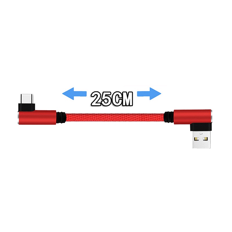 Dây cáp sạc/ truyền dữ liệu 
Guugei Usb Type C vuông góc 90 độ Micro Usb mini cho laptop dài 25cm