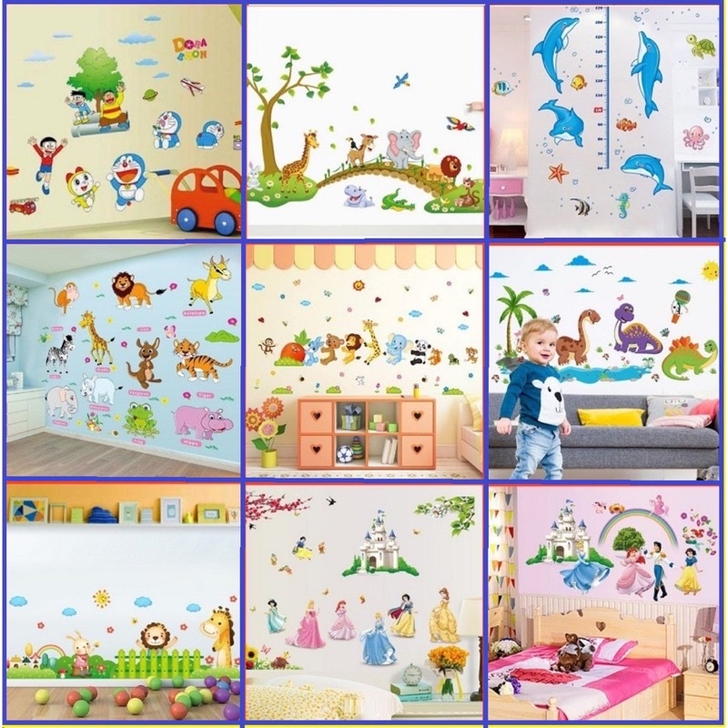 Decal dán tường cho bé❤️FREESHIP❤️decal dán tường họa tiết rời có sẵn keo-decal hàn quốc