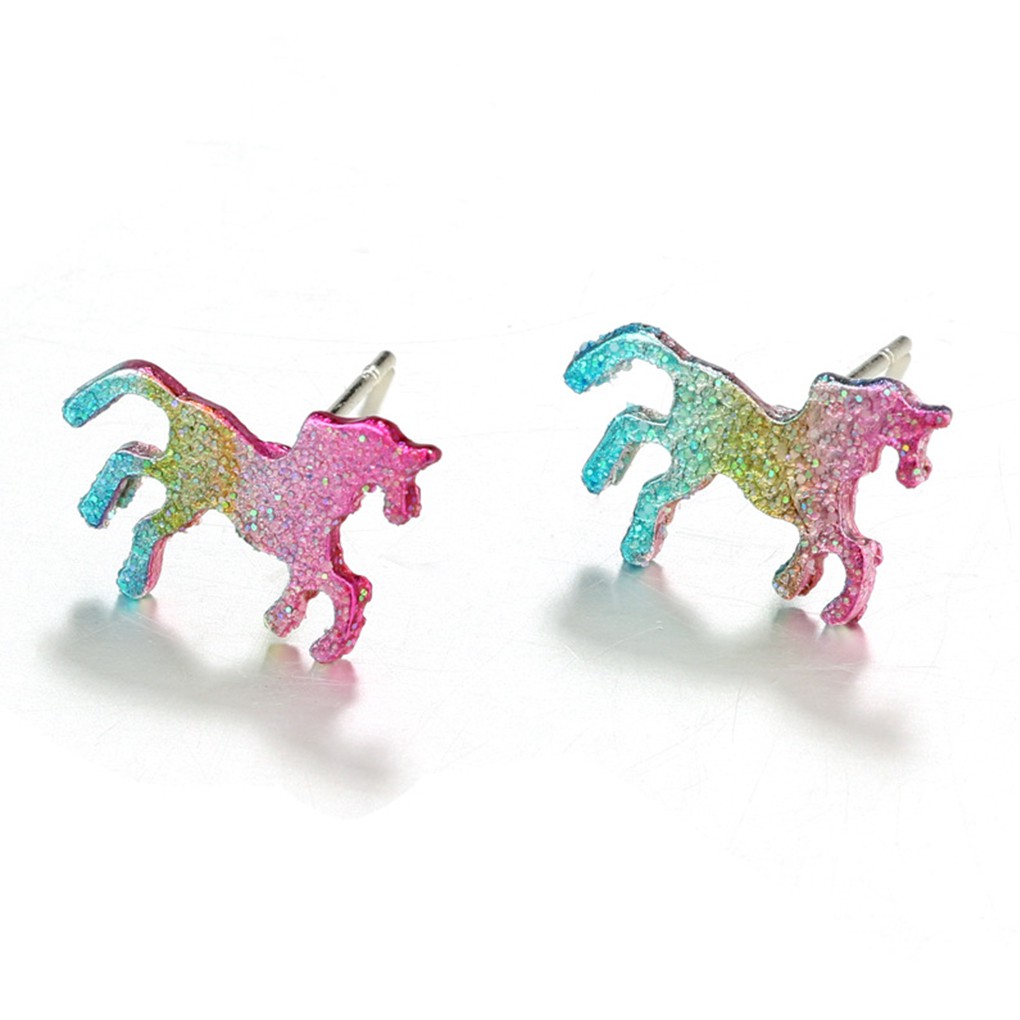 1 Đôi Bông Tai Hình Con Ngựa Lấp Lánh Cho Nữ