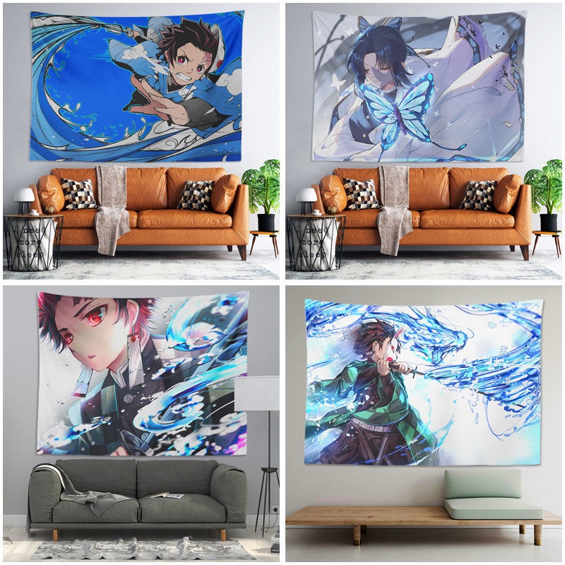 Kimetsu no Yaiba Net màu đỏ nền vải instagram phong cách nóng phòng ngủ ký túc xá cho thuê nhà đầu giường sofa trang trí tường treo vải những gì bạn thấy là những gì bạn nhận được