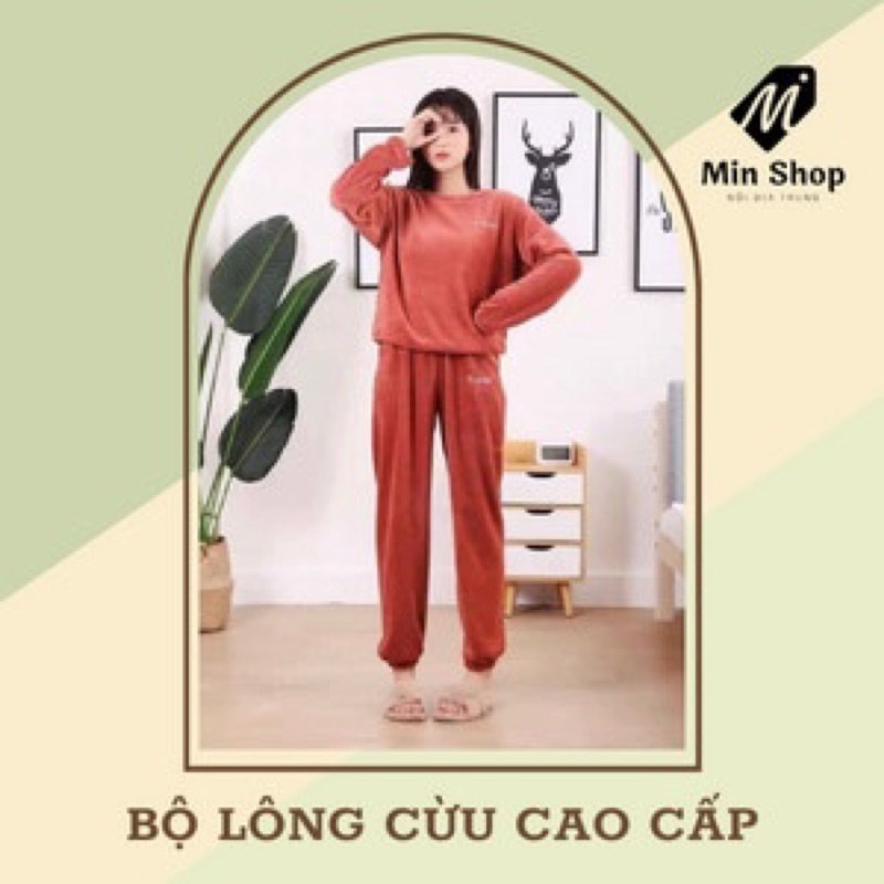 ❤FREESHIP❤ Bộ Nỉ Lông Cừu Cao Cấp [HÀNG QUẢNG CHÂU] Chất Vải Đẹp, Dầy, Siêu Ấm Cực Xịn Xò + Mũ Lông Cừu