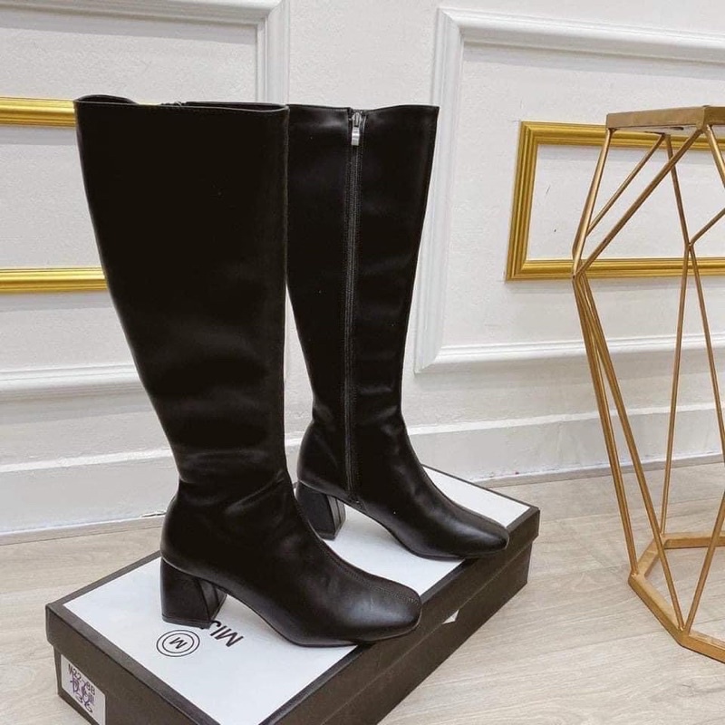 Bốt Da Nữ Cao Cổ, Boot Lót Lông Cao Cấp Hàng Quảng Châu Fullbox Giữ Ấm, Giúp Chân Thon Gọn Mix Chân Váy Cực Xinh