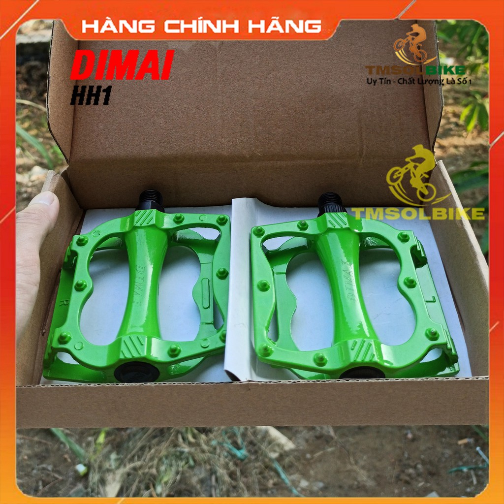 (Màu Xanh Lục - Green) Pedan Bàn Đạp Xe Đạp Full Hợp Kim Nhôm Siêu Nhẹ Chống Trượt Pedal Xe Đạp Nhôm Siêu Bền