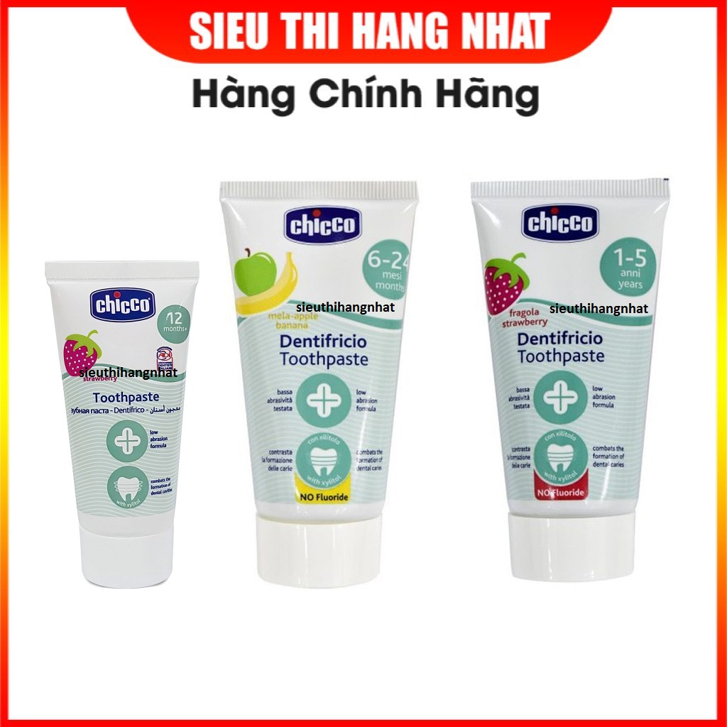 Kem đánh răng cho bé nuốt được Chicco, giúp bé ngăn ngừa sâu răng, chăm sóc sức khỏe răng miệng