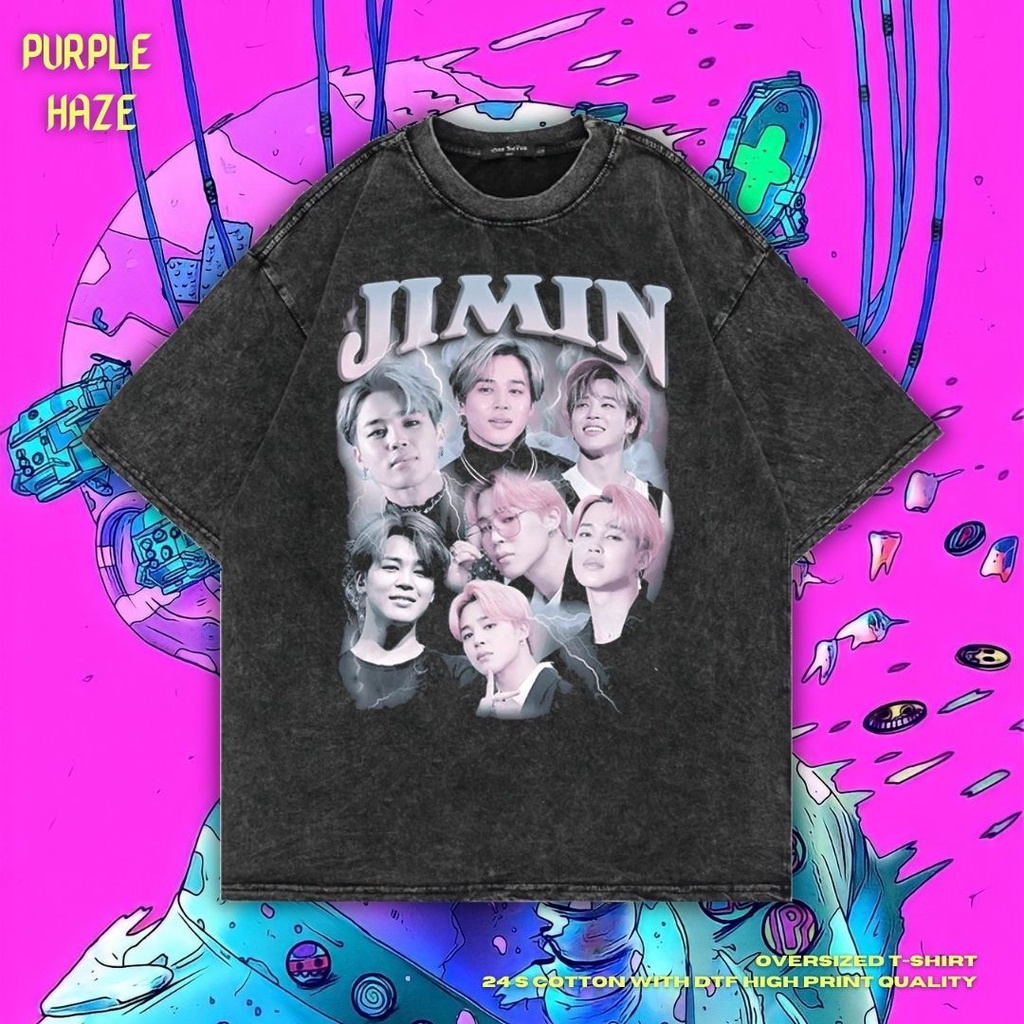 Áo Thun Oversize Haze Jimin Màu Tím | Đá Rửa Đá | Áo Sơ Mi Jimin | Áo Thun Bts | Kpop | Áo Thun Oversize | Phong Cách Cổ Điển | Áo