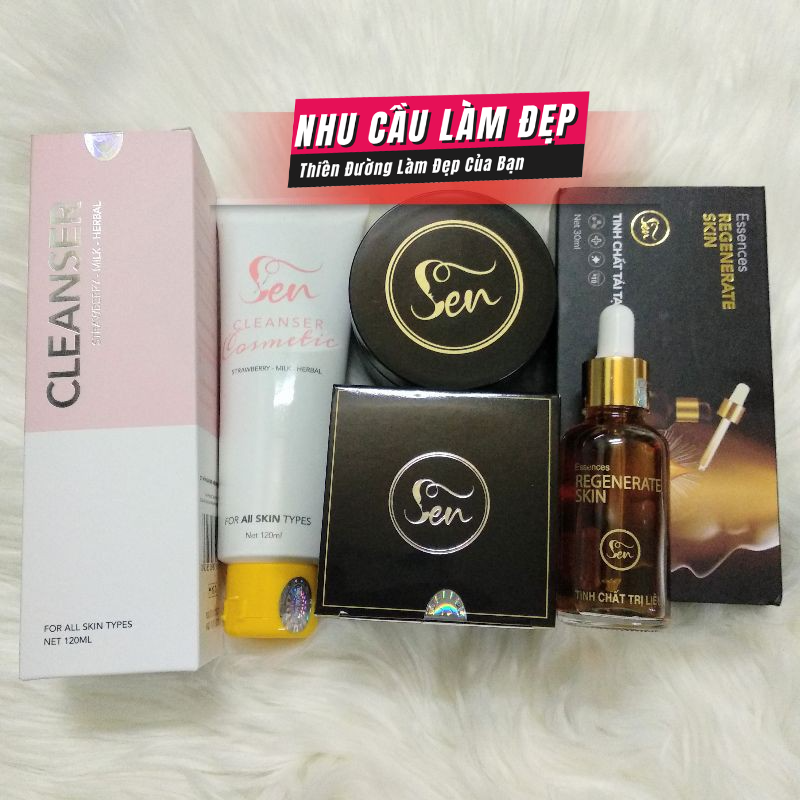 (Tặng Quà 380k) Bộ sản phẩm Sen tái tạo da mụn, thâm cơ bản Mỹ Phẩm Sen