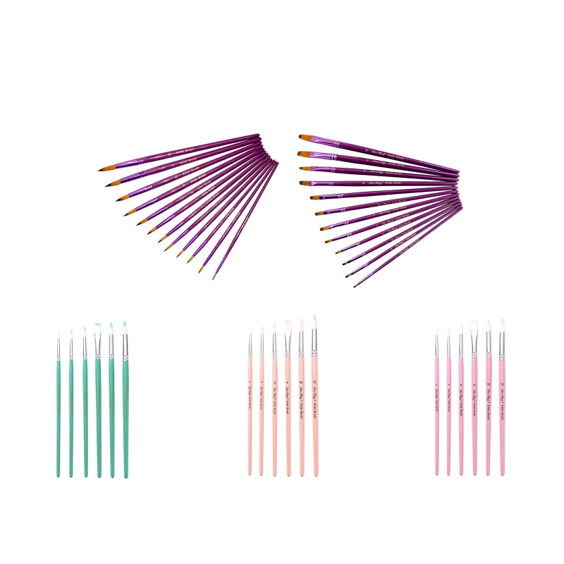 Va Bộ Cọ Vẽ Tranh Màu Nước Acrylic Hình Trứng Phục Sinh Mang Đi Được