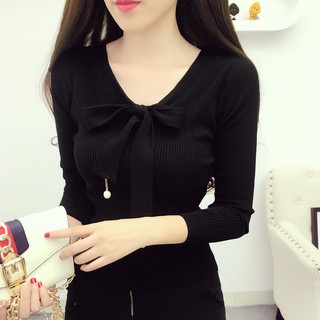 ÁO LEN NỮ THẮT NƠ