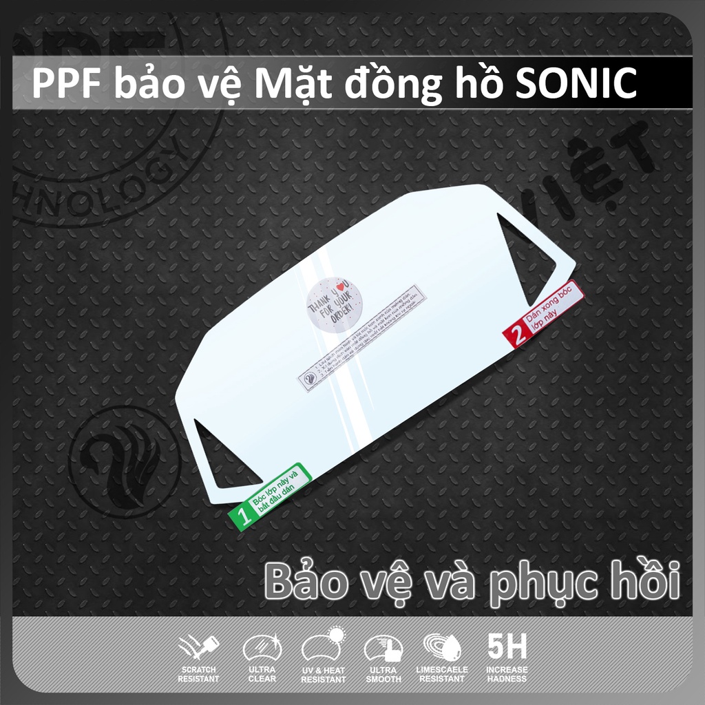 Miếng dán Honda SONIC 150 [Supra GTR] PPF cao cấp chống trầy xước mặt đồng hồ sonic R