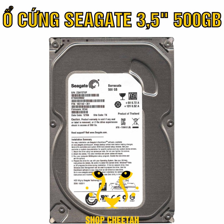 HDD 3.5” Seagate 500GB – Ổ cứng PC chính hãng – Mới 99% – Bảo hành 3 tháng – Tháo từ máy đồng bộ nhập khẩu