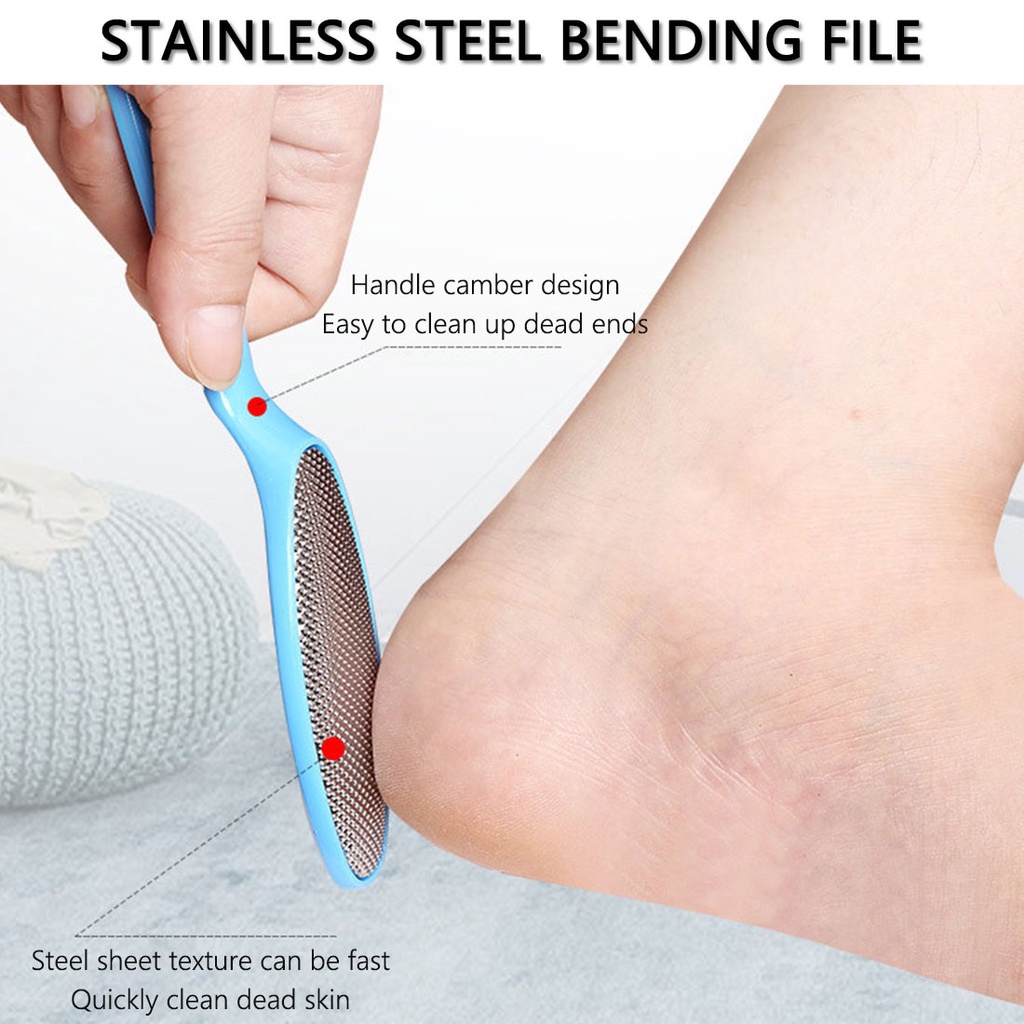 [Hàng mới về] Set 8 dụng cụ chà chân loại bỏ vết chai tẩy tế bào chết chăm sóc sức khỏe bằng thép không gỉ