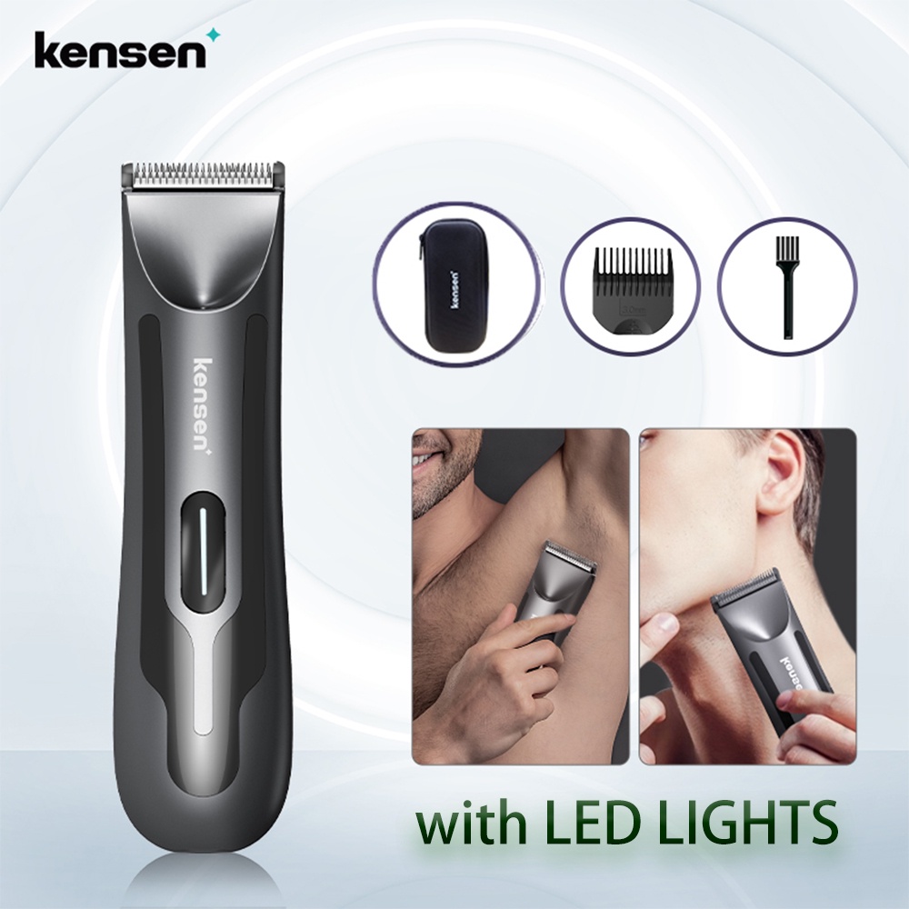 Tông đơ cắt tóc KENSEN chống nước có đèn LED đa năng cho nam giới
