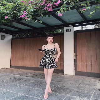 Váy hai dây hoa nhí voan lụa