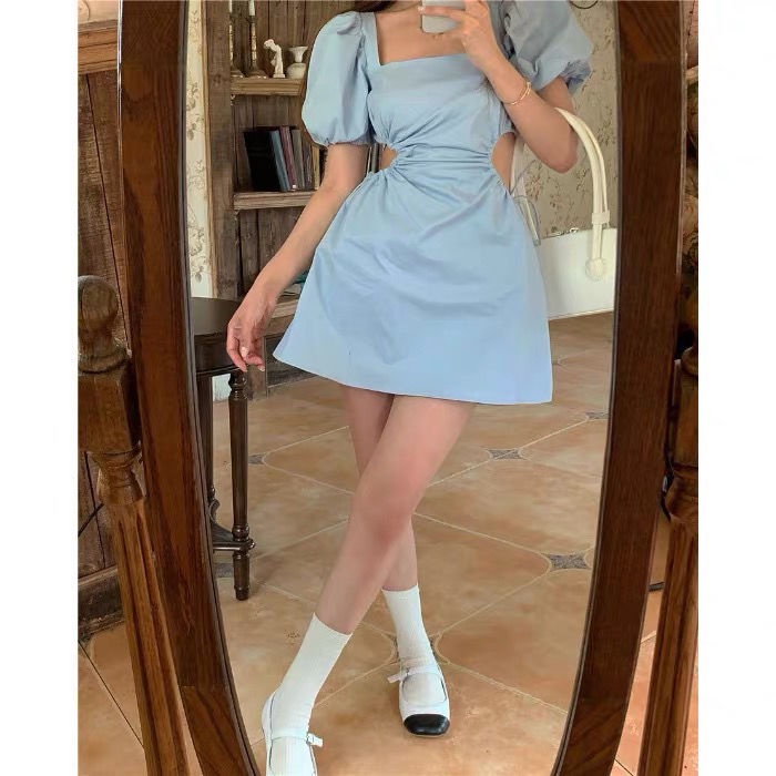 Đầm Dáng Chữ A Tay Phồng Kiểu Retro Pháp Xinh Xắn Cho Nữ | BigBuy360 - bigbuy360.vn