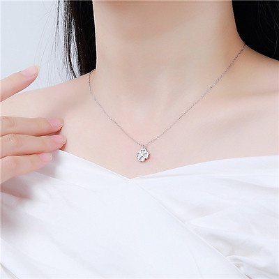 Dây Chuyền Hợp kim Titan Thời Trang cỏ 4 lá có thể đeo 2 kiểu xinh xắn lạ mắt DTonline