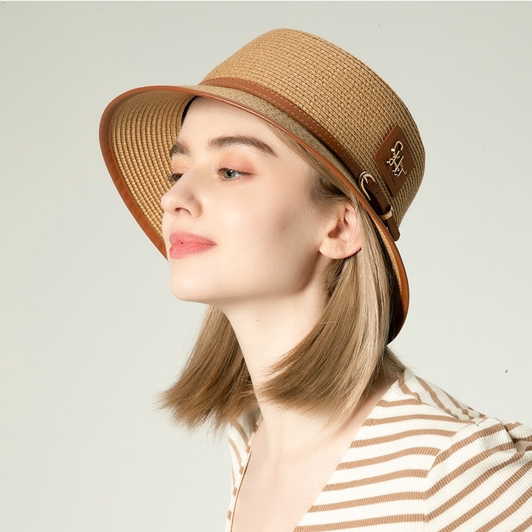 Mũ cói nữ thời trang cói mềm vòng đầu 60Cm có dây điều chỉnh vòng đầu GHT
