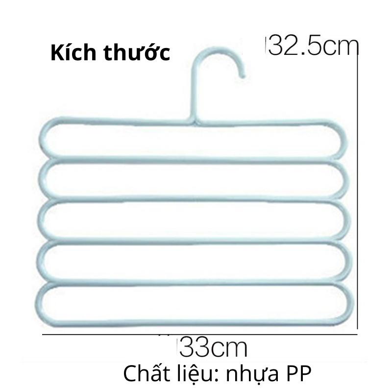 Móc treo quần áo 5 tầng phù hợp treo quần, treo khăn sắp xếp tủ quần áo gọn gàng