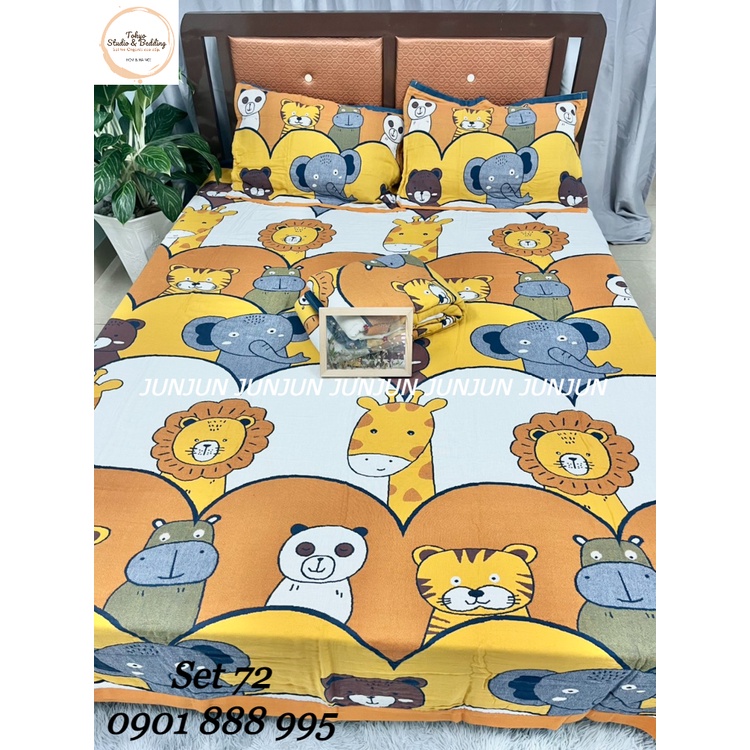 N25_SET Chăn Ga Gối vải Xô Organic cotton dòng cao cấp