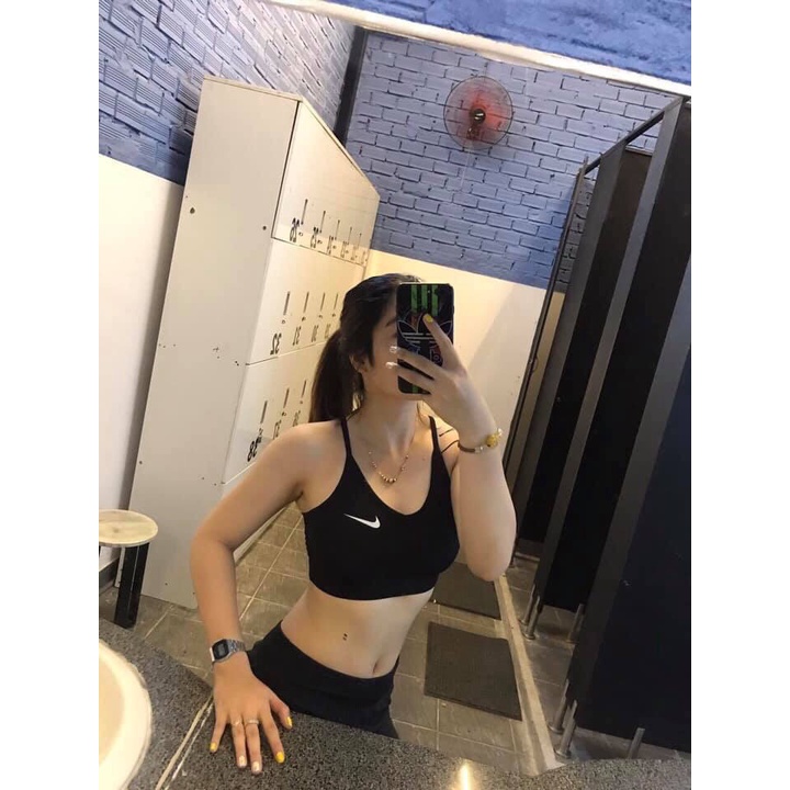 Áo Bra Tập Gym NK Cổ Tim Form Đẹp Màu Cực Tây