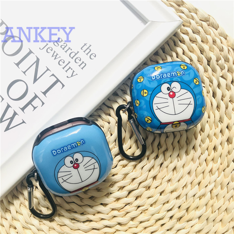 Samsung Galaxy Buds Pro / Buds Live / Buds2 / Buds 2 Pro Case TPU Silicone Case Cover Doraemon Lovely Earbuds Waterproof Shockproof Case Soft Protective Case Headphone Cover Headset Skin with Hook