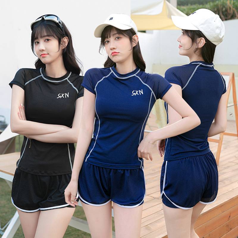 Chia đồ bơi hai mảnh Đồ bơi nữ Đồ bơi thể thao mới Quần áo bơi eo cao Đồ bơi