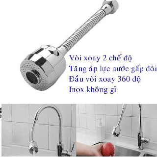 Vòi Inox loại dài 20cm xoay 360 độ,rửa chén,bát,dĩa dùng trong gia đình